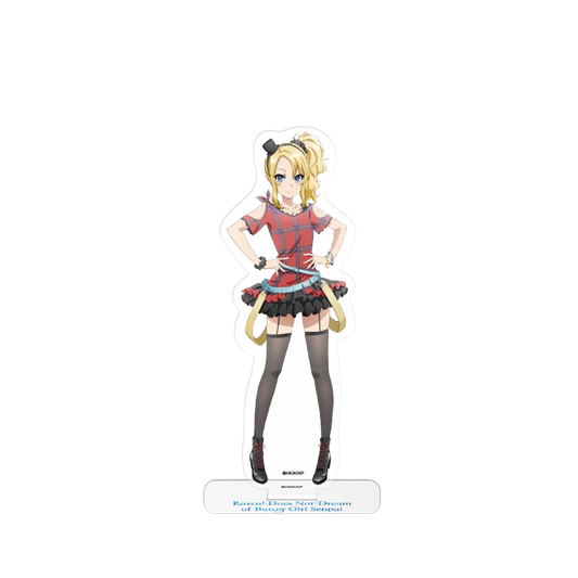 Anime Girl Figur mit blonden Haaren, rotem und schwarzem Outfit, für Rascal Does Not Dream of Bunny Girl Senpai Acrylfigur