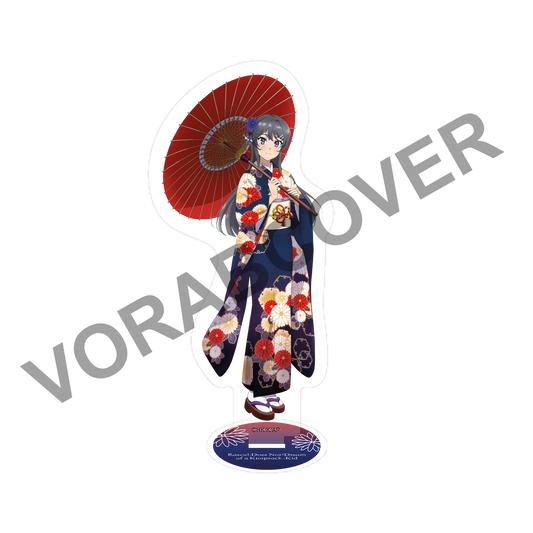 Blauer Kimono mit rotem Blumenmuster und passendem Regenschirm Sticker für Rascal Movie Edition