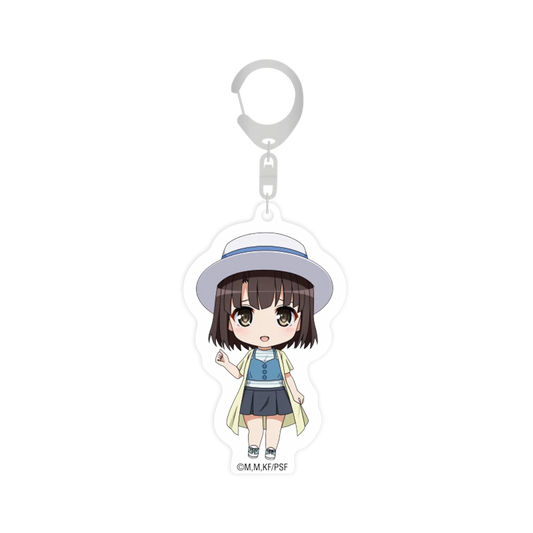 Silberner Schlüsselanhänger mit Anime-Charakterdesign aus Saekano the Movie Finale