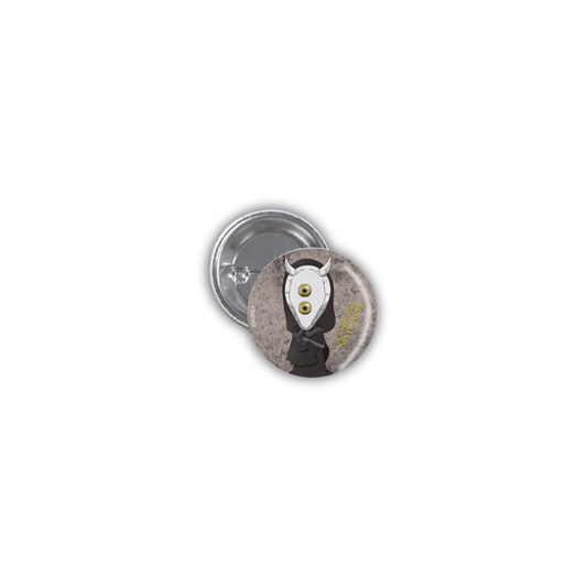 Silberner Eulen-Pinback-Button mit schwarz-weißer Design, mattem Finish, The Promised Neverland