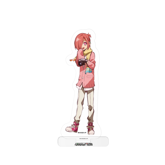Pink und weiße Anime-Mädchen Figur Sticker mit Schal Stiefeln und Tasche