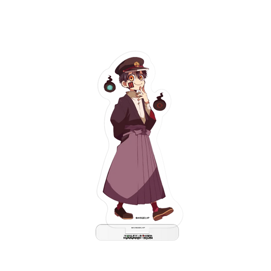 Animefigur Tsukasa aus Toilet-bound Hanako-kun mit grünen Ohrringen auf weißem Sockel