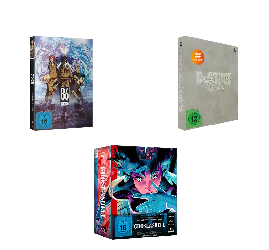 86 Anime Blu-ray-Boxset mit lebendiger Kunst und metallischem Finish.
