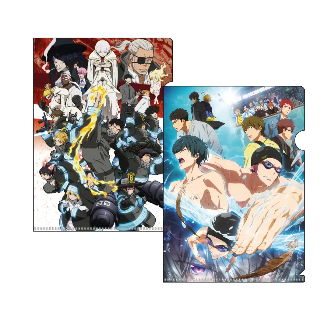 Anime-Charakter-Kalender mit vielfältigen Charakteren in dynamischen Posen, mit lebendigen Farben und detaillierter Kunstfertigkeit.