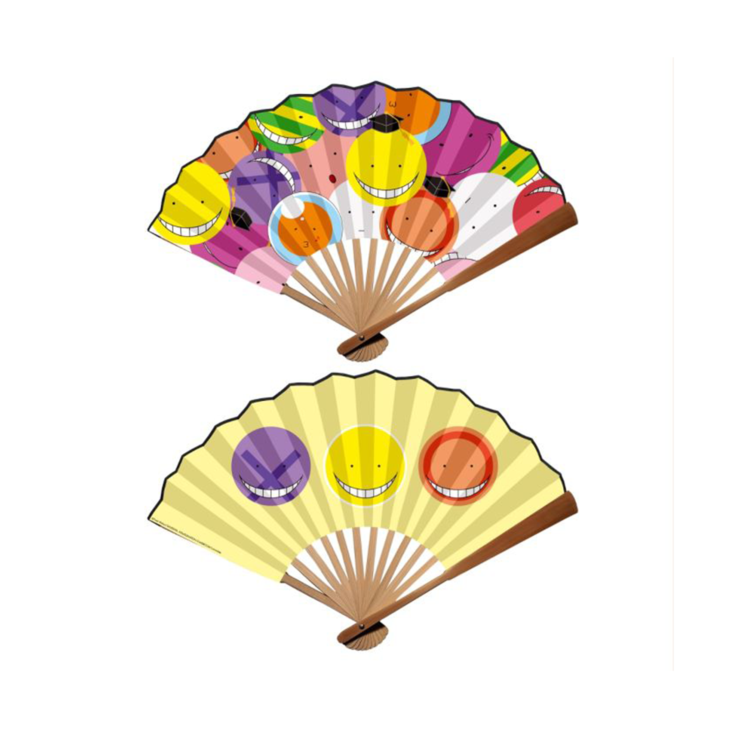 Assassination Classroom - Koro-sensei - Sticker Bomb Style - Japanischer Bambusfächer