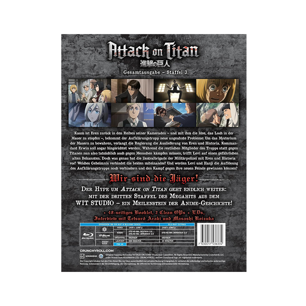 Attack on Titan - Staffel 3 - Gesamtausgabe - Steelbook (Blu-ray) - Limited Edition