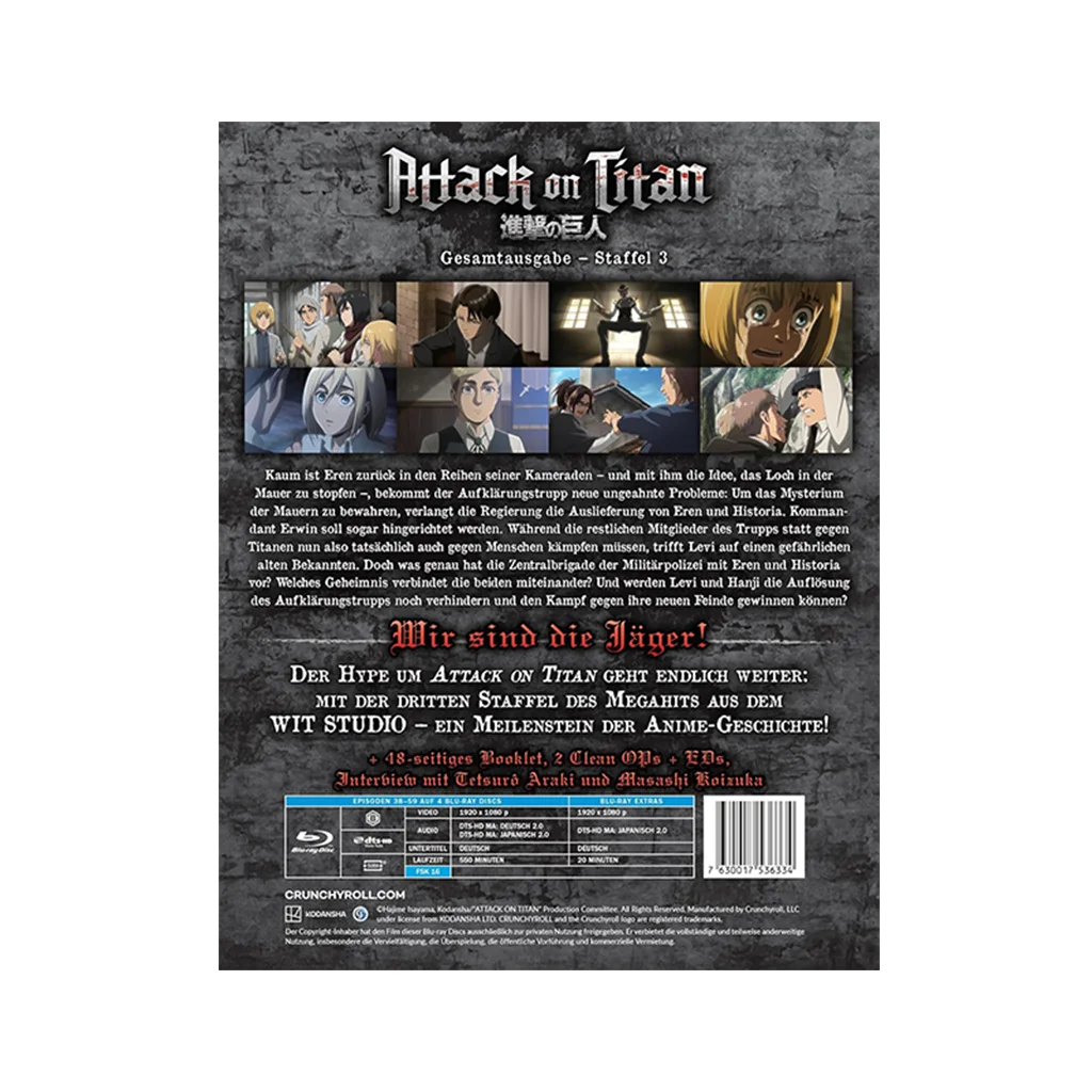 Attack on Titan - Staffel 3 - Gesamtausgabe - Steelbook (Blu-ray) - Limited Edition