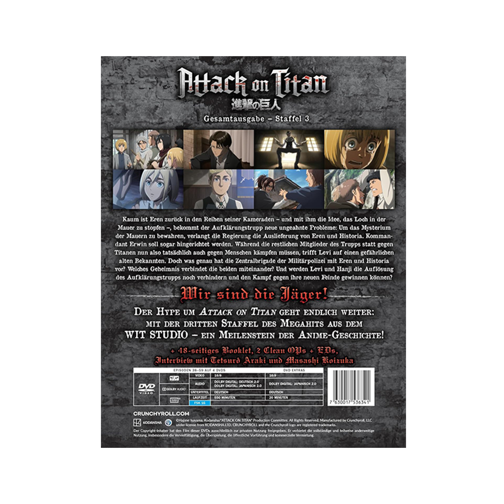 Attack on Titan - Staffel 3 - Gesamtausgabe - Steelbook (DVD) - Limited Edition