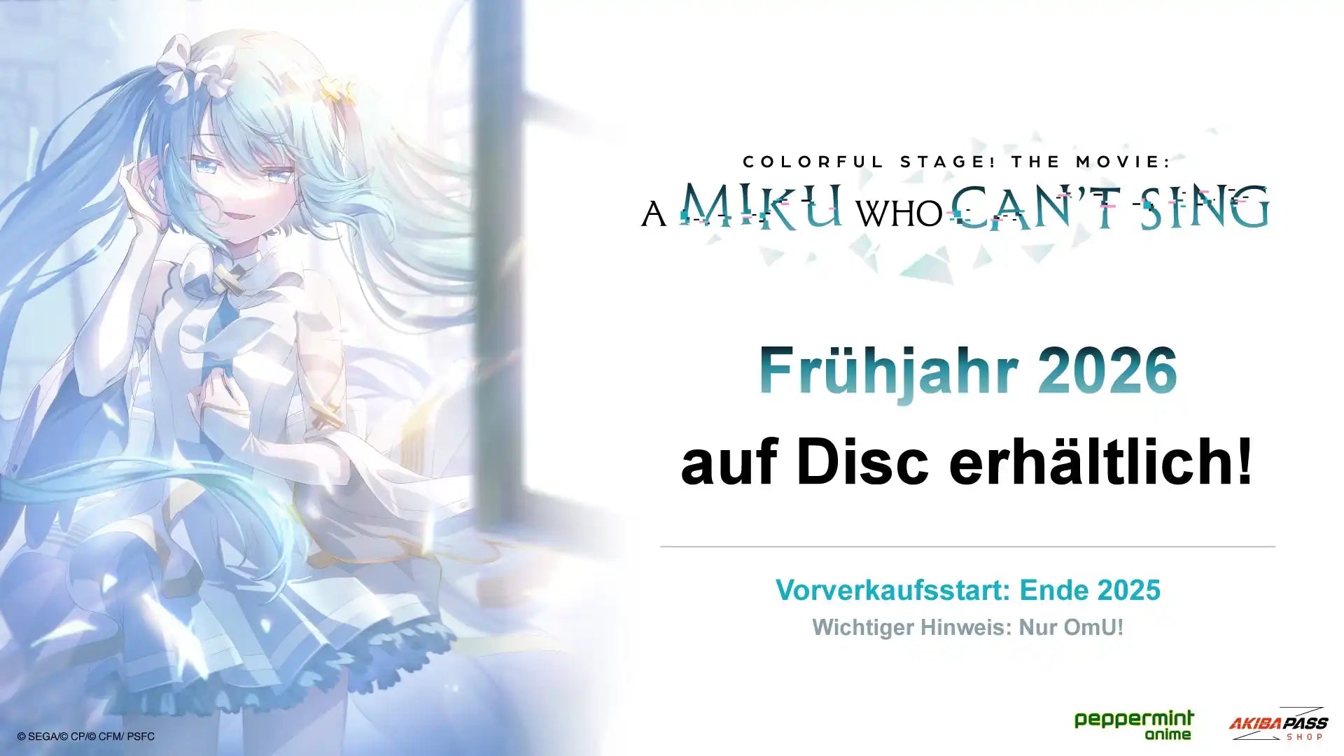 Blauer und weißen Anime-Charakterfigur mit fließendem Haar, leuchtenden Augen und einer leuchtenden Aura.