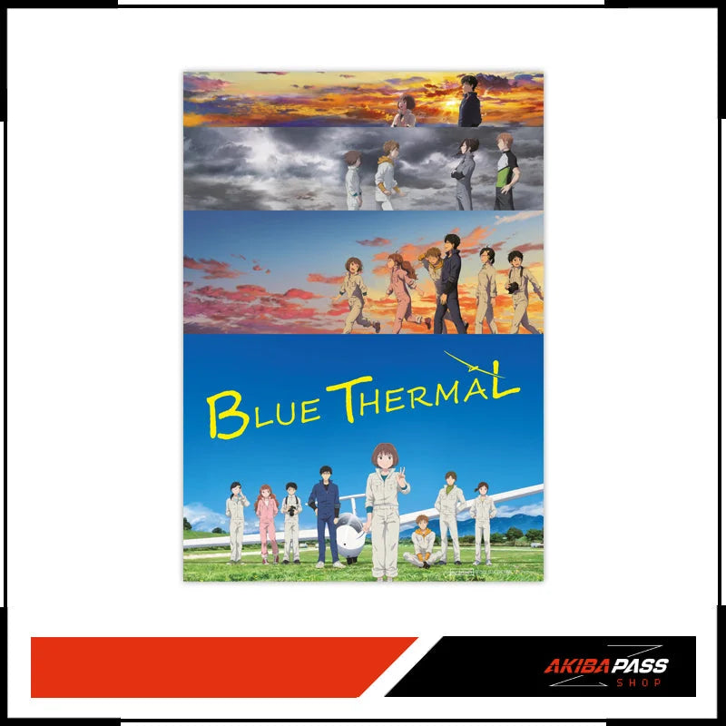 Blaulaserthermoposter mit Anime-Charakteren vor Sonnenuntergang für Blue Thermal Blu-ray