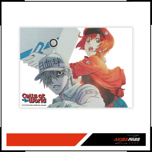 Roter und orangefarbener Anime-Charakter-Schlüsselanhänger mit Ring aus Cells at Work Vol 1