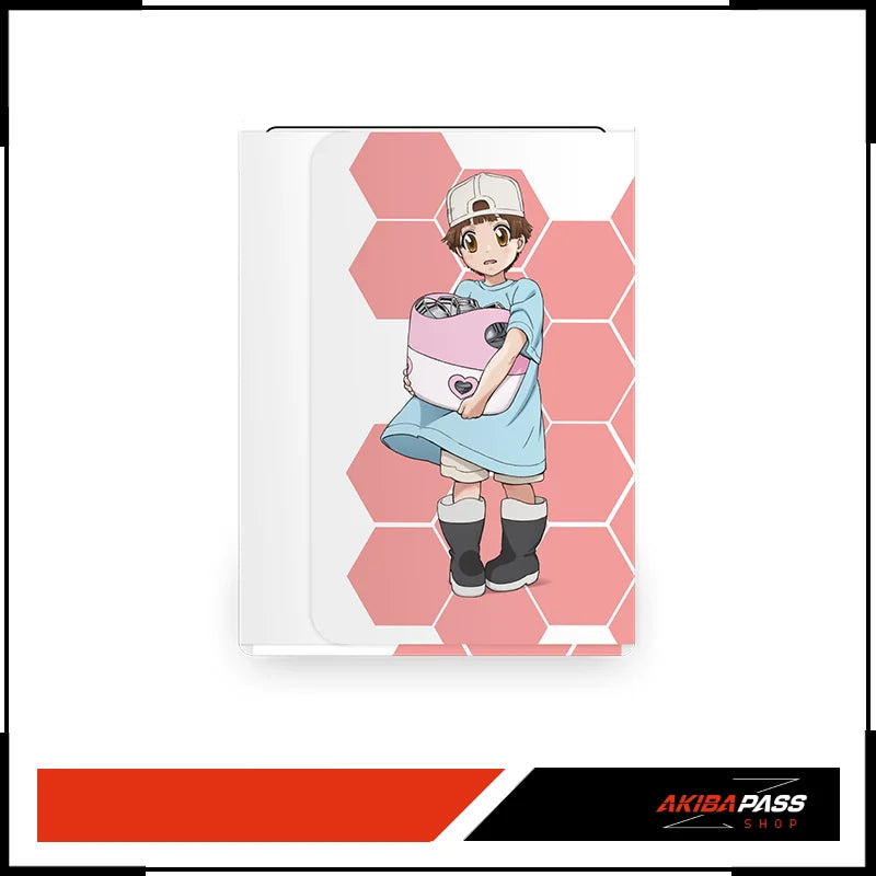 Pink und weiße sechseckige Notizbuch mit Charakterillustration aus Cells at Work Vol 3