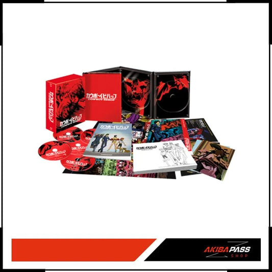 Red and black Cowboy Bebop Collectors Box Blu-ray mit DVDs, Artbook und Sammlerstücken