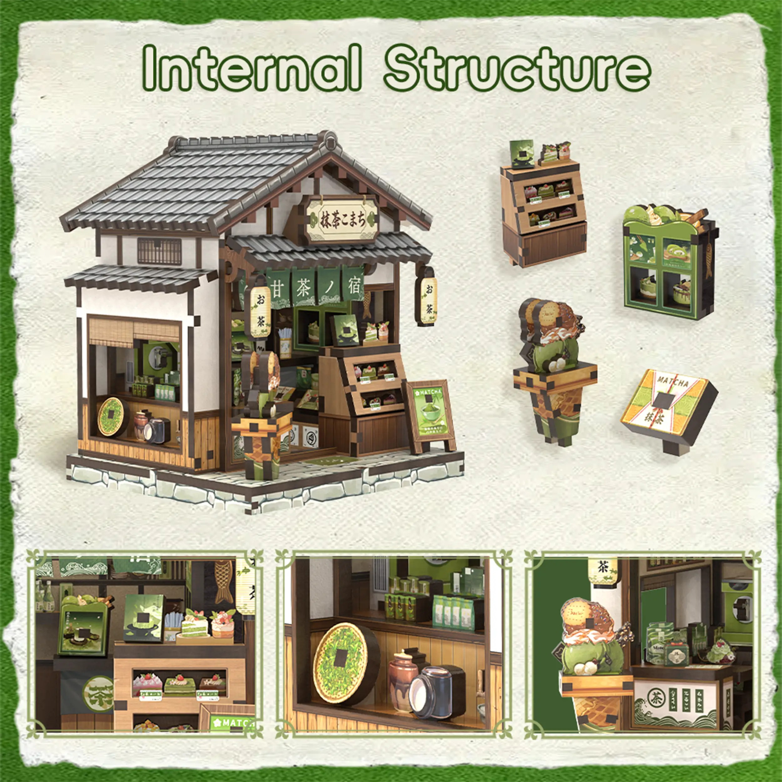 CuteBee - Miniatur Haus - Kyoto Matcha Cottage