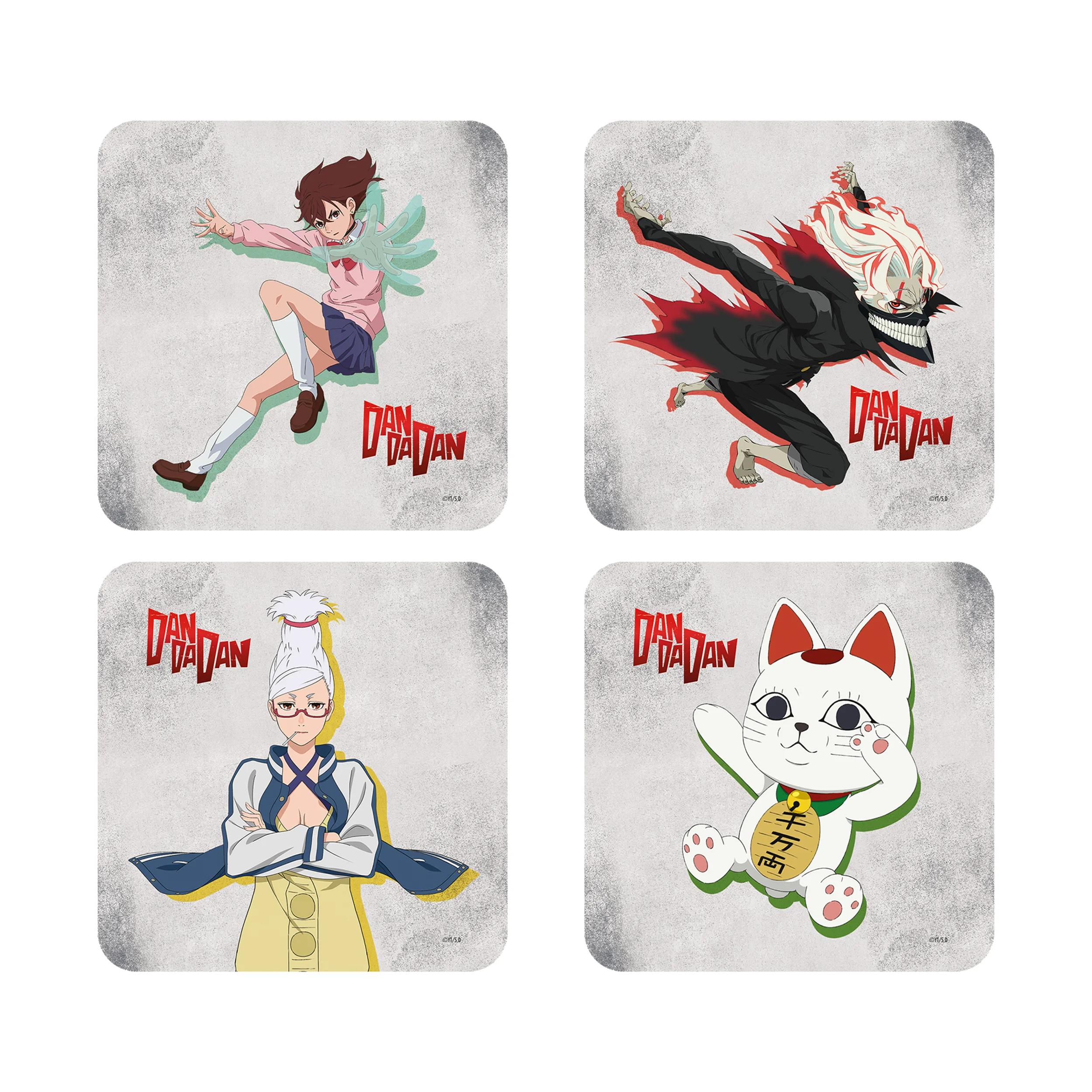 DAN DA DAN - Momo, Okarun, Seiko, Turbo-Oma - Untersetzer-Set