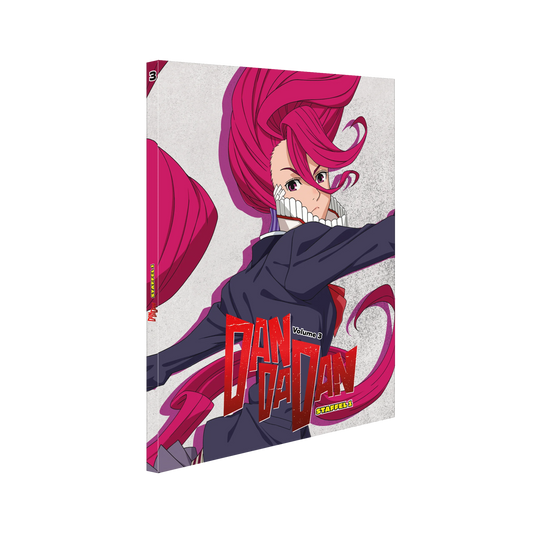 Manga Buchcover mit dynamischer Figur mit pinkem Haar und ausdrucksstarken Augen