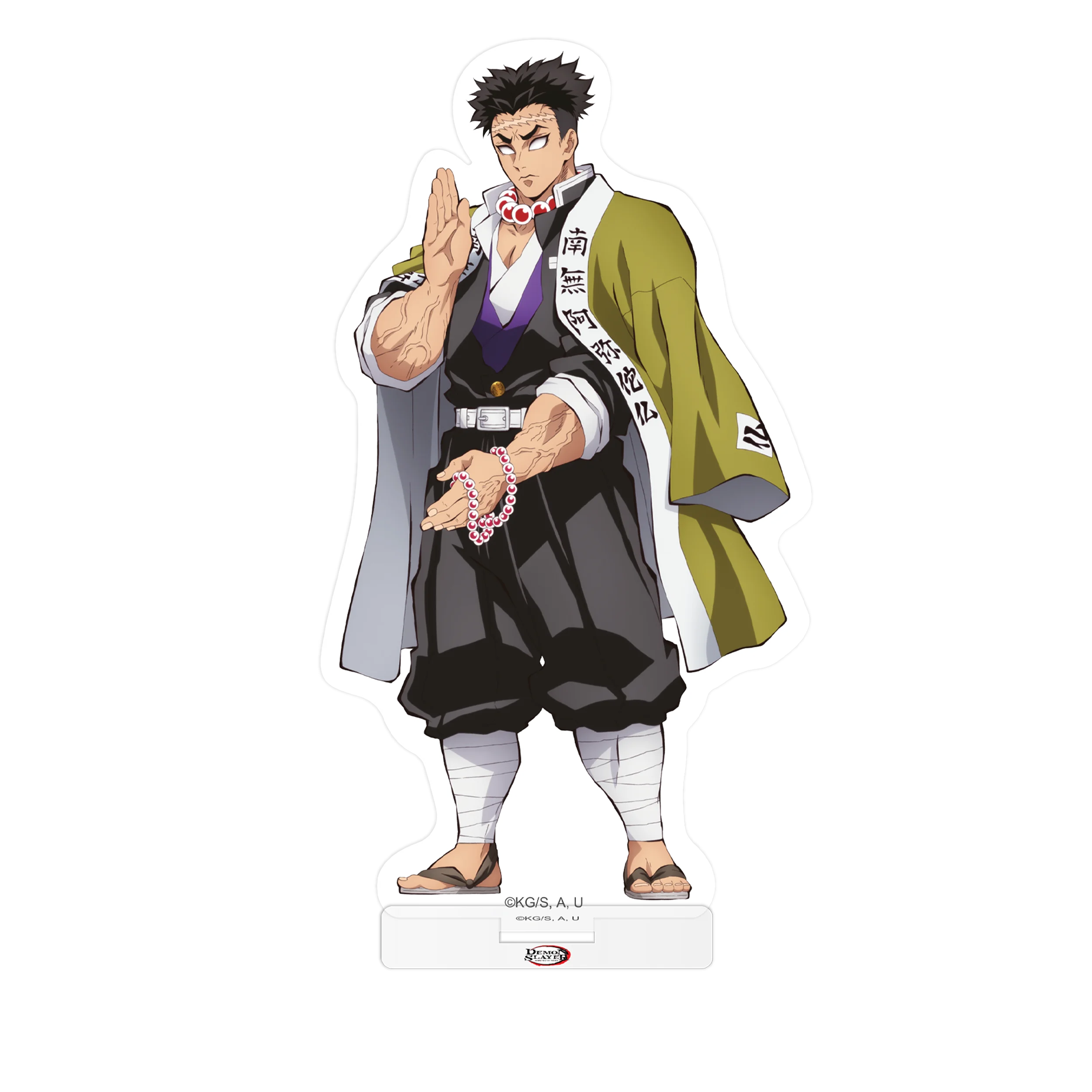 Grünes und weißes Samurai-inspiriertes Acrylaufsteller Gyomei aus Demon Slayer Entertainment District Arc