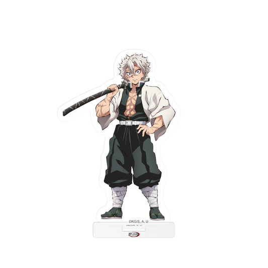 Weiße und schwarze Samurai-Figur mit Schwert aus Demon Slayer Entertainment District Arc