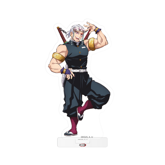 Schwarze und goldene Anime-Figur mit Schwert aus Demon Slayer Kimetsu no Yaiba Entertainment District Arc Acrylaufsteller Tengen