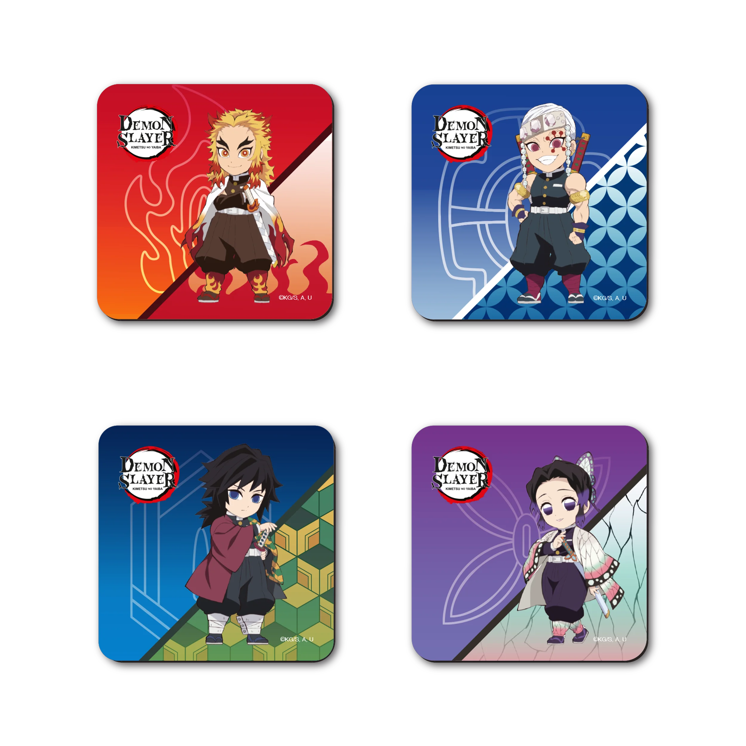 Demon Slayer -Kimetsu no Yaiba- Entertainment District Arc - Untersetzer-Set Chibi Säulen (Set A)