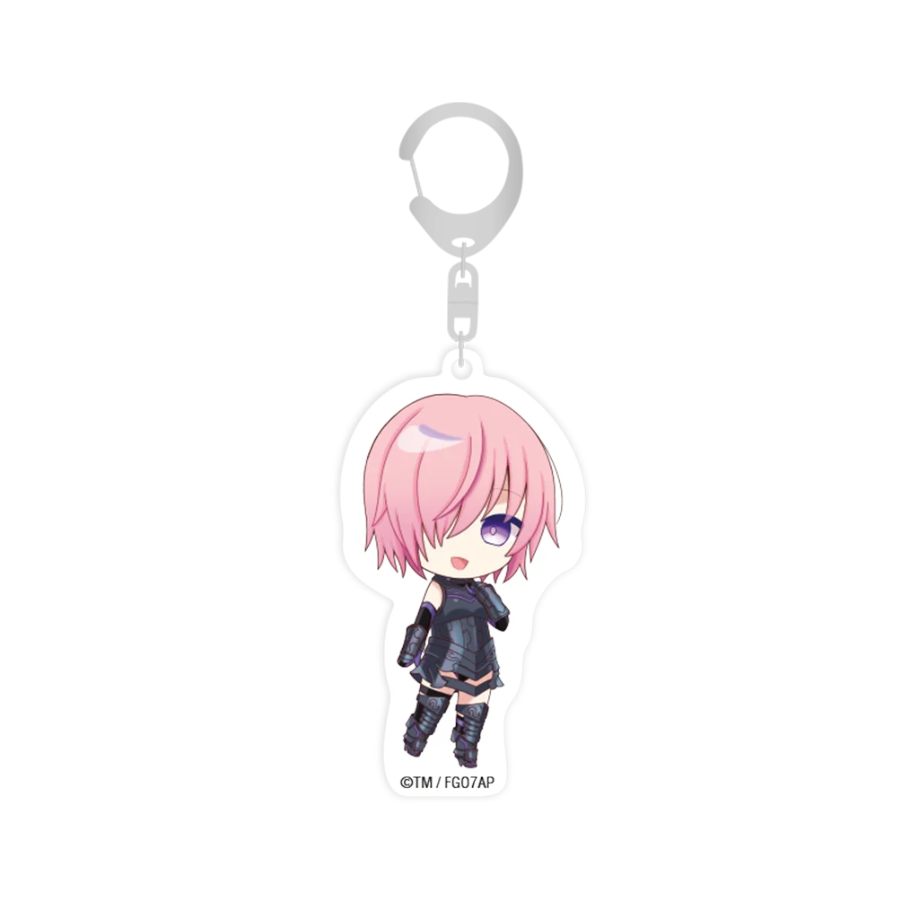 Acrylschlüsselanhänger mit pinkhaariger Animefigur aus Fate/Grand Order Babylonia