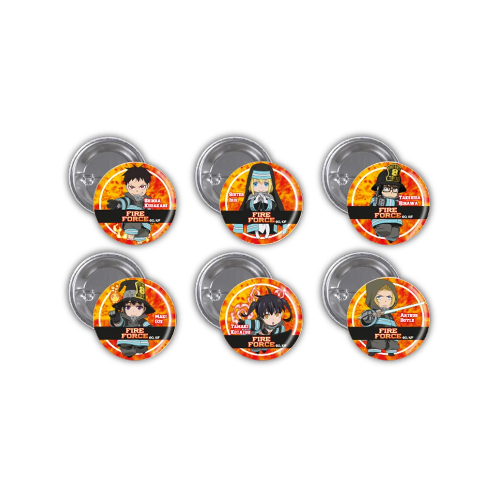 Naruto Münzsammlung mit Anime-Charakteren und Feuerthema für Fire Force Button Maki Oze