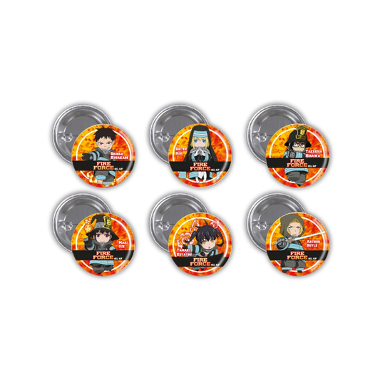 Naruto Münzsammlung mit Anime-Charakteren und Feuerthema im Fire Force Button Sister Iris Set