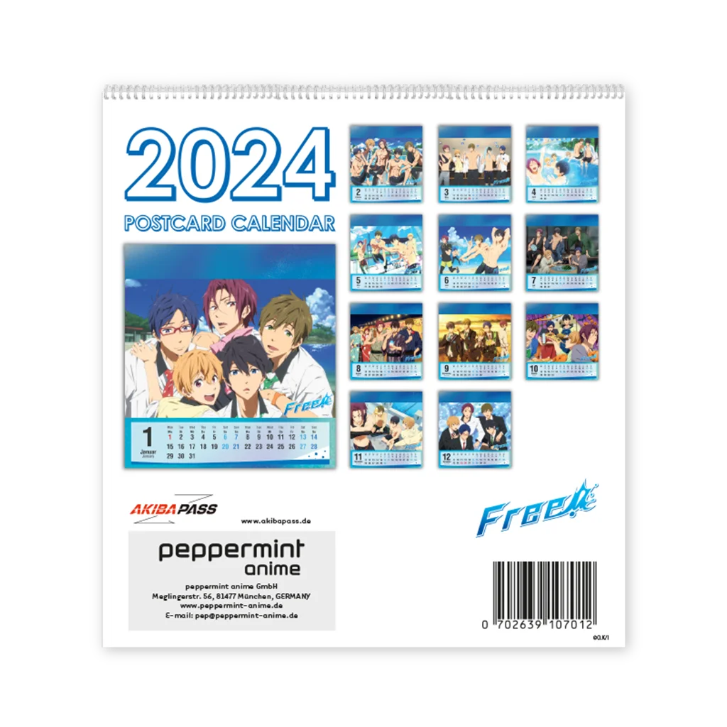 Free! - Postkartenkalender 2024