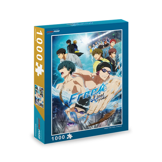 1000-teiliger Puzzle mit Charakteren aus Free! Final Stroke in lebhaftem Blau und Weiß
