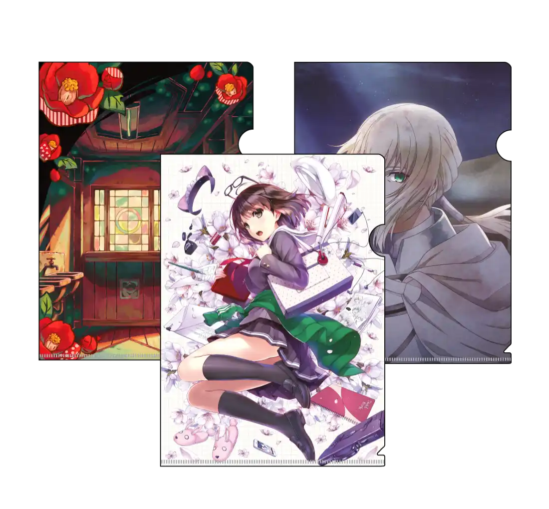 Grünes und rotes Anime-Mädchen-Poster mit schwarzen Akzenten, das eine Figur in einer Action-Pose zeigt.