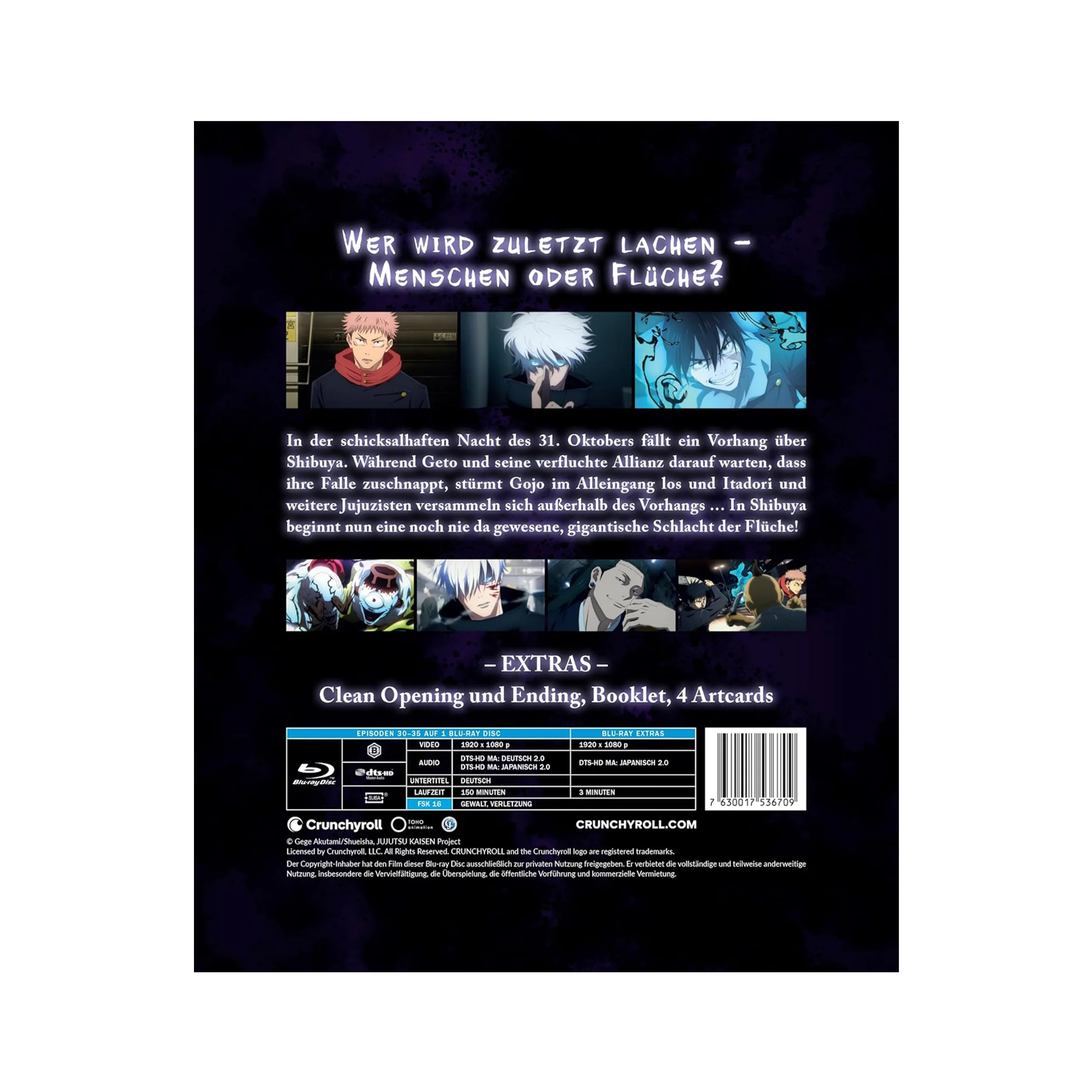 Anime-themed Blu-ray-Case für Jujutsu Kaisen Staffel 2 Vol. 2 mit buntem Charakterkunstwerk