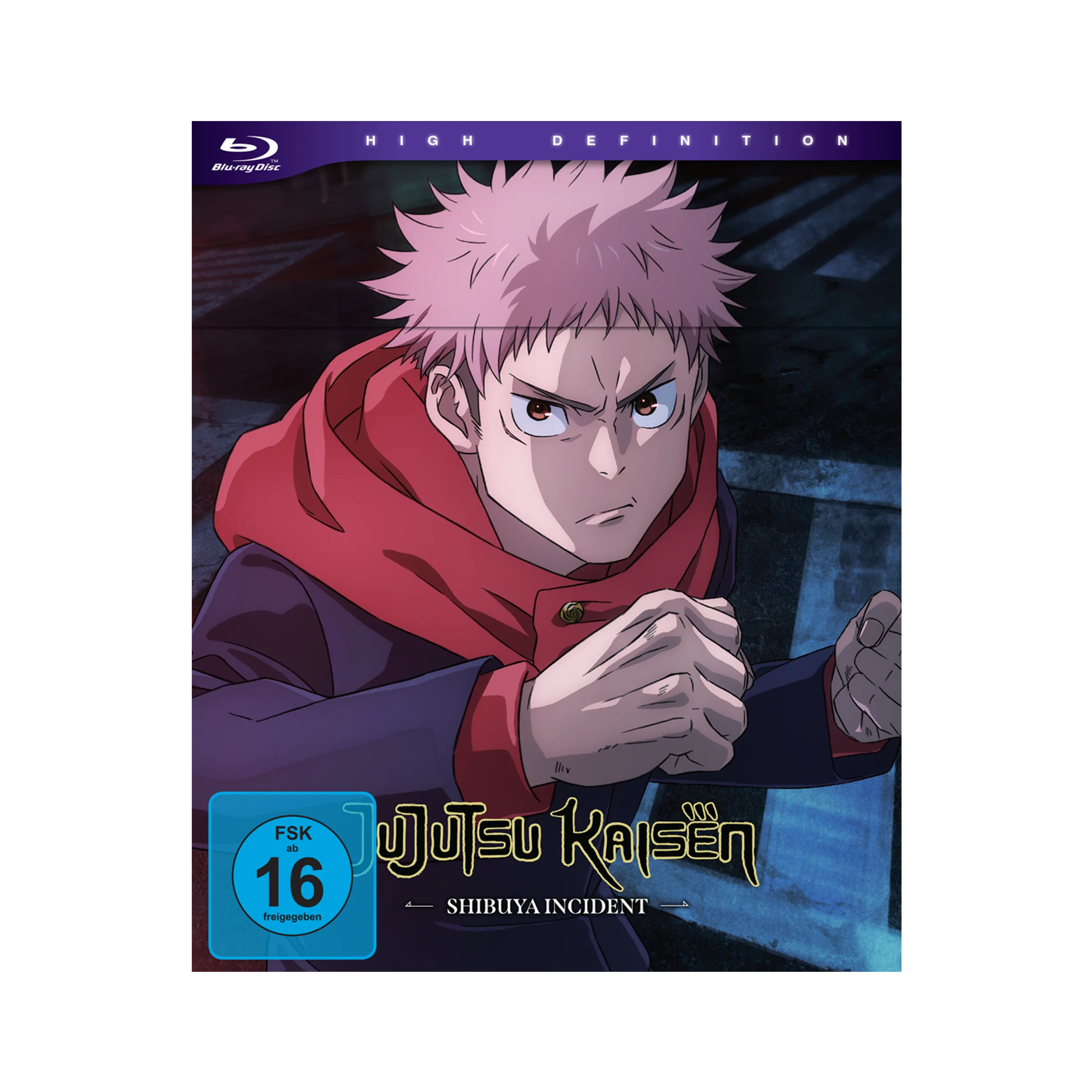 Anime-Charakter mit pinken Haaren und rohem Hoodie auf Blu-ray-Case für Jujutsu Kaisen Staffel 2 Vol. 2