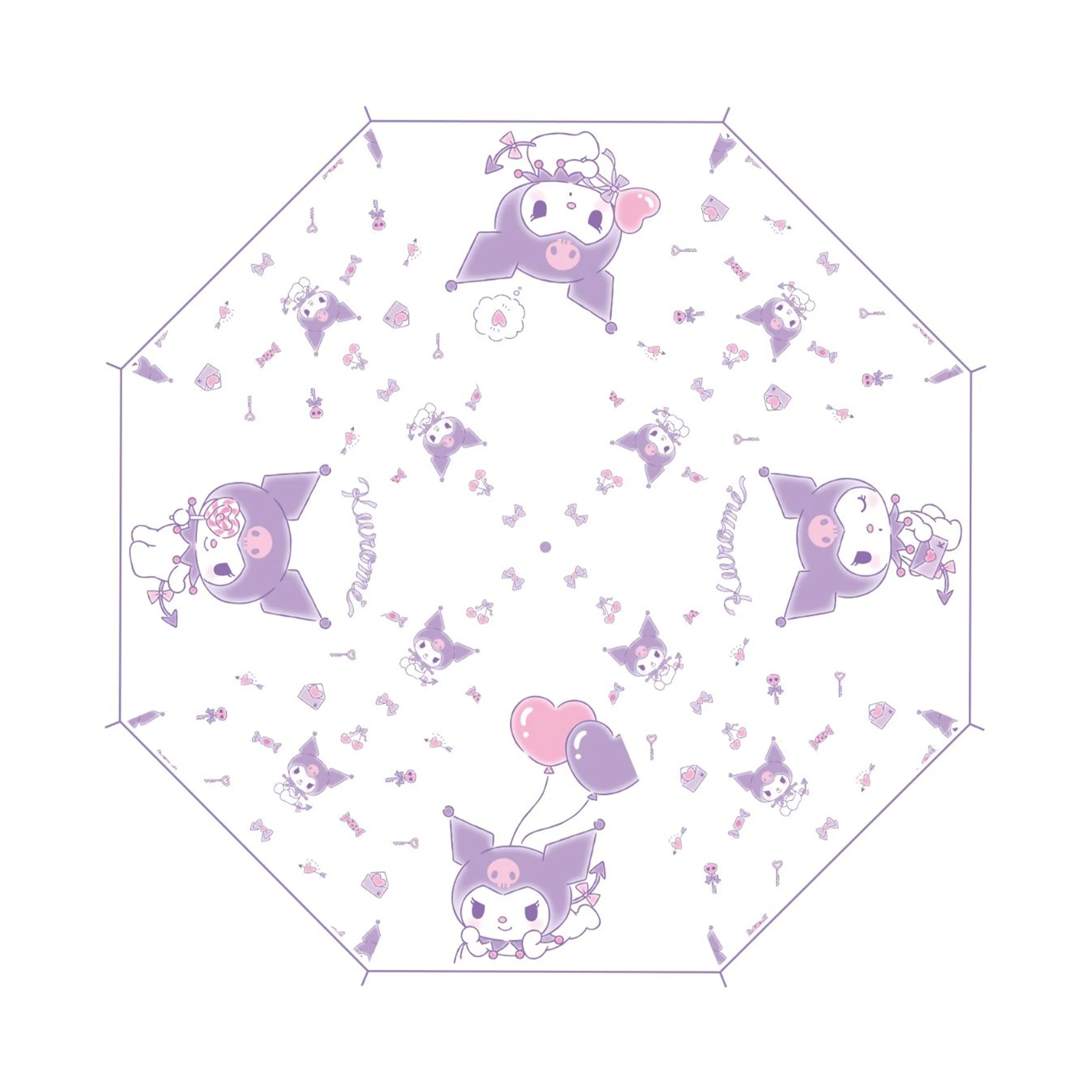 Kuromi - Kawaii - Stockregenschirm (transparent)