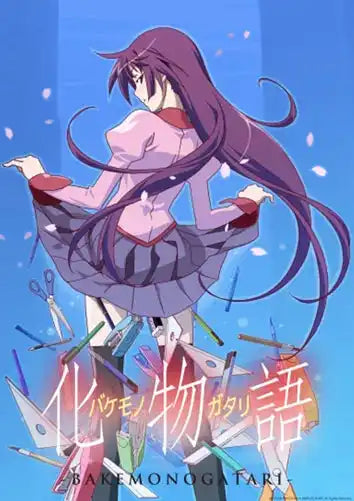 Lila Anime-Mädchen mit langen Haaren und einem pinken Kleid.