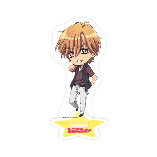 Gelber sternförmiger Aufkleber mit Anime-Charakter Shogo aus Love Stage