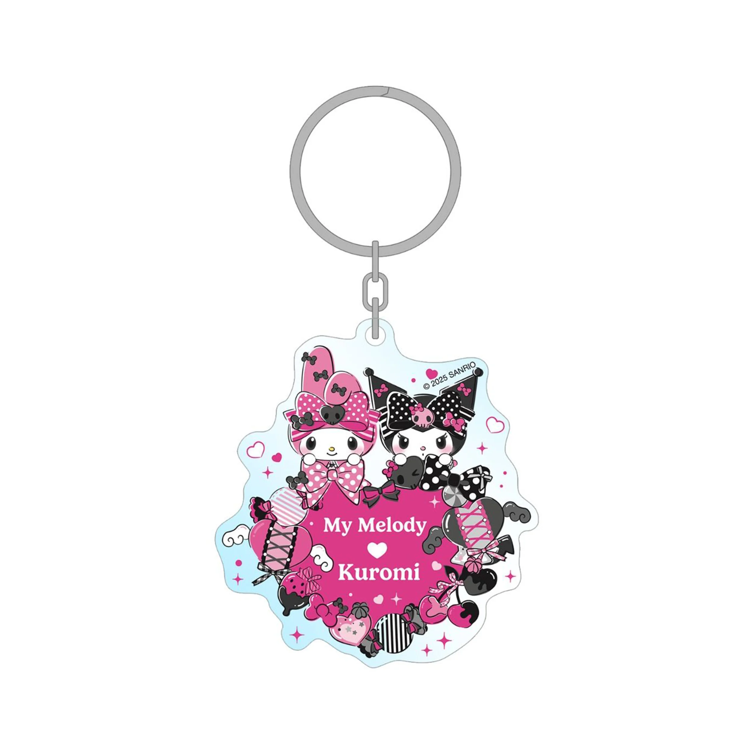 My Melody & Kuromi - Pink Black Party Series - Acrylschlüsselanhänger (Holo-Effekt) (7cm)