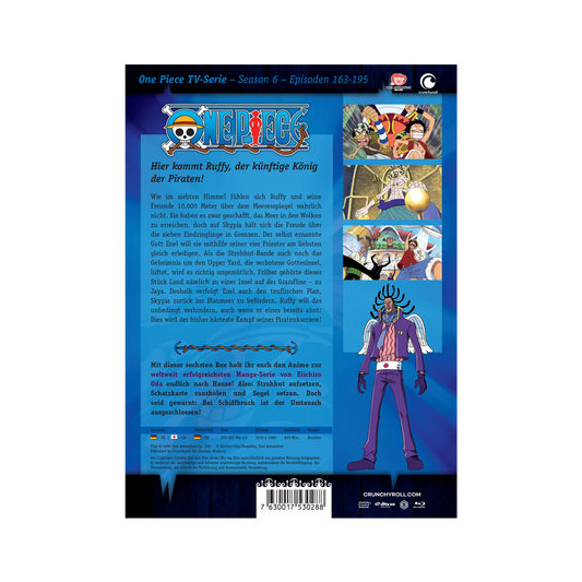 One Piece DVD Cover mit Ruffy, dem Piratenkönig, für Blu-ray Box 6 Episoden 163-195