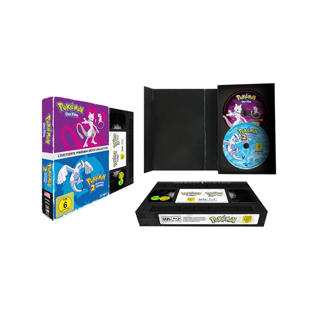 Pokémon Movie Collection - Film 1 & 2 im VHS Retro-Design (Blu-ray)