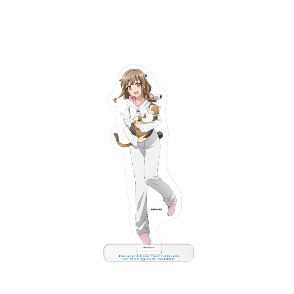 Weiße und rosa Pyjamaset mit Katzenmuster aus Rascal Does Not Dream of Bunny Girl Senpai Acrylaufsteller Kaede