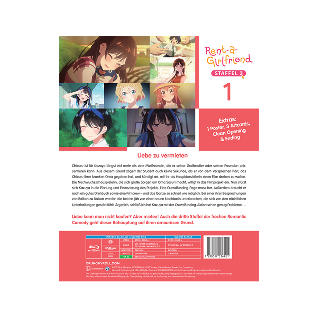 Rent-a-Girlfriend - Staffel 3 - Vol. 1 mit Sammelschuber (Blu-ray)