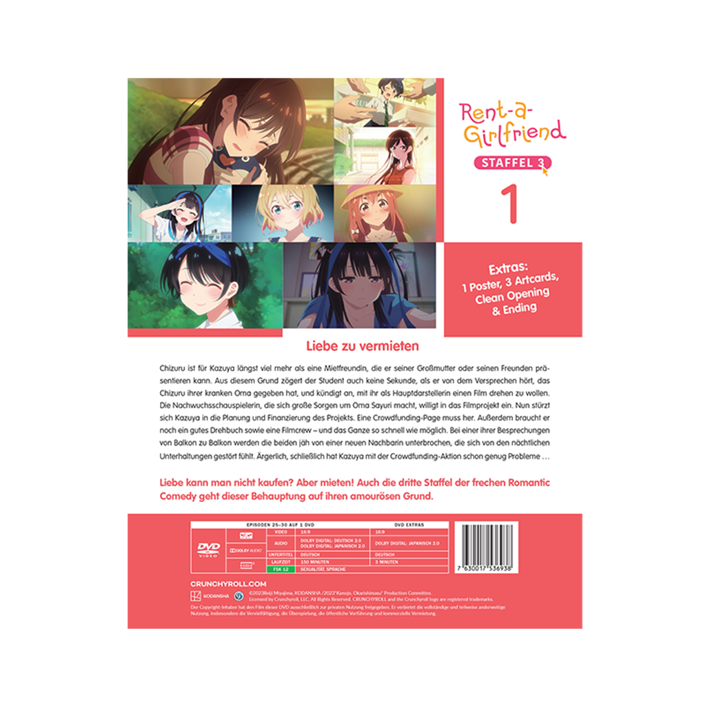 Rent-a-Girlfriend - Staffel 3 - Vol. 1  mit Sammelschuber (DVD)