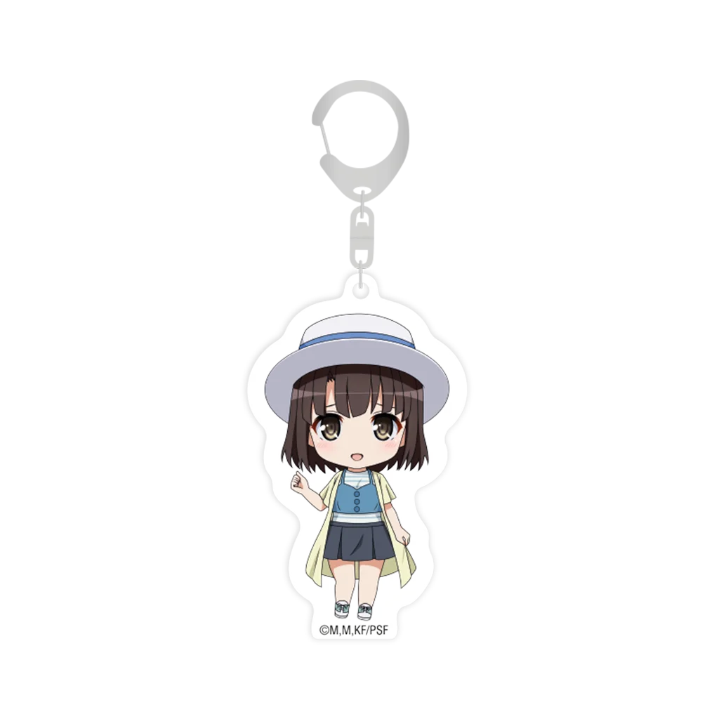 Silberner Schlüsselanhänger mit Anime-Charakterdesign aus Saekano the Movie Finale