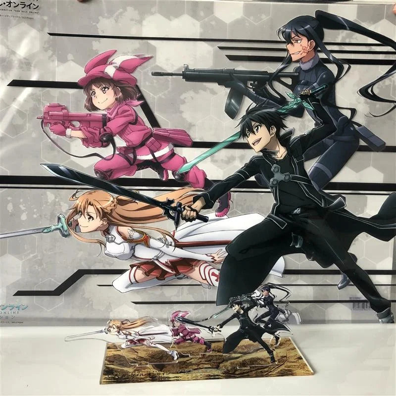 Schwarzes und silbernes Schwert aus Sword Art Online Alternative Gun Gale Online mit Acrylständer
