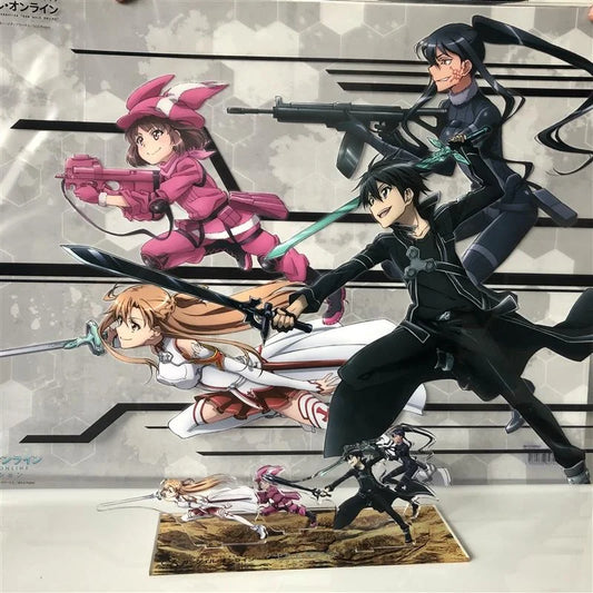 Schwarzes und silbernes Schwert aus Sword Art Online Alternative Gun Gale Online mit Acrylständer