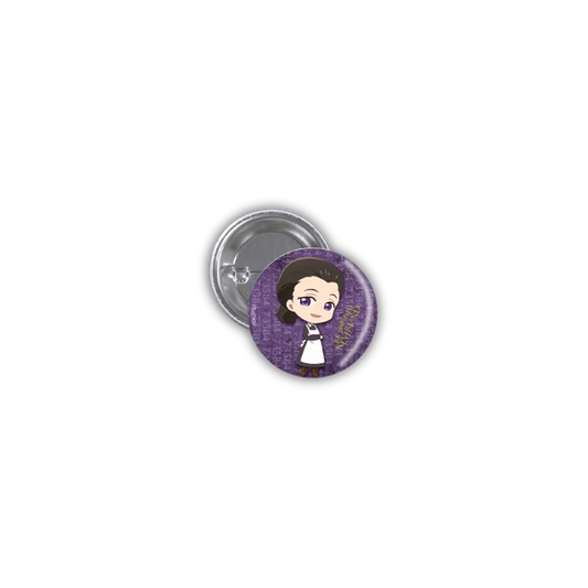 Lila Knopf mit Cartoon-Charakterdesign aus The Promised Neverland - Button Isabella