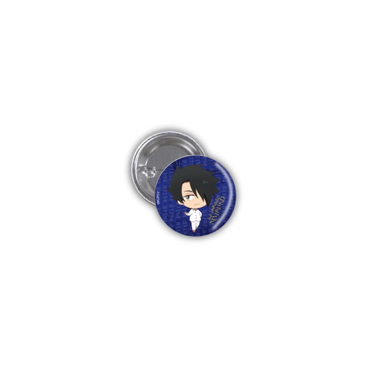 Blaue runde Button mit Naruto Cartoon-Design auf The Promised Neverland - Button Ray