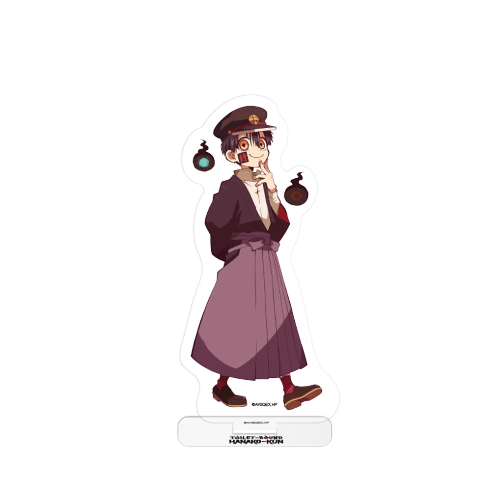 Animefigur Tsukasa aus Toilet-bound Hanako-kun mit grünen Ohrringen auf weißem Sockel