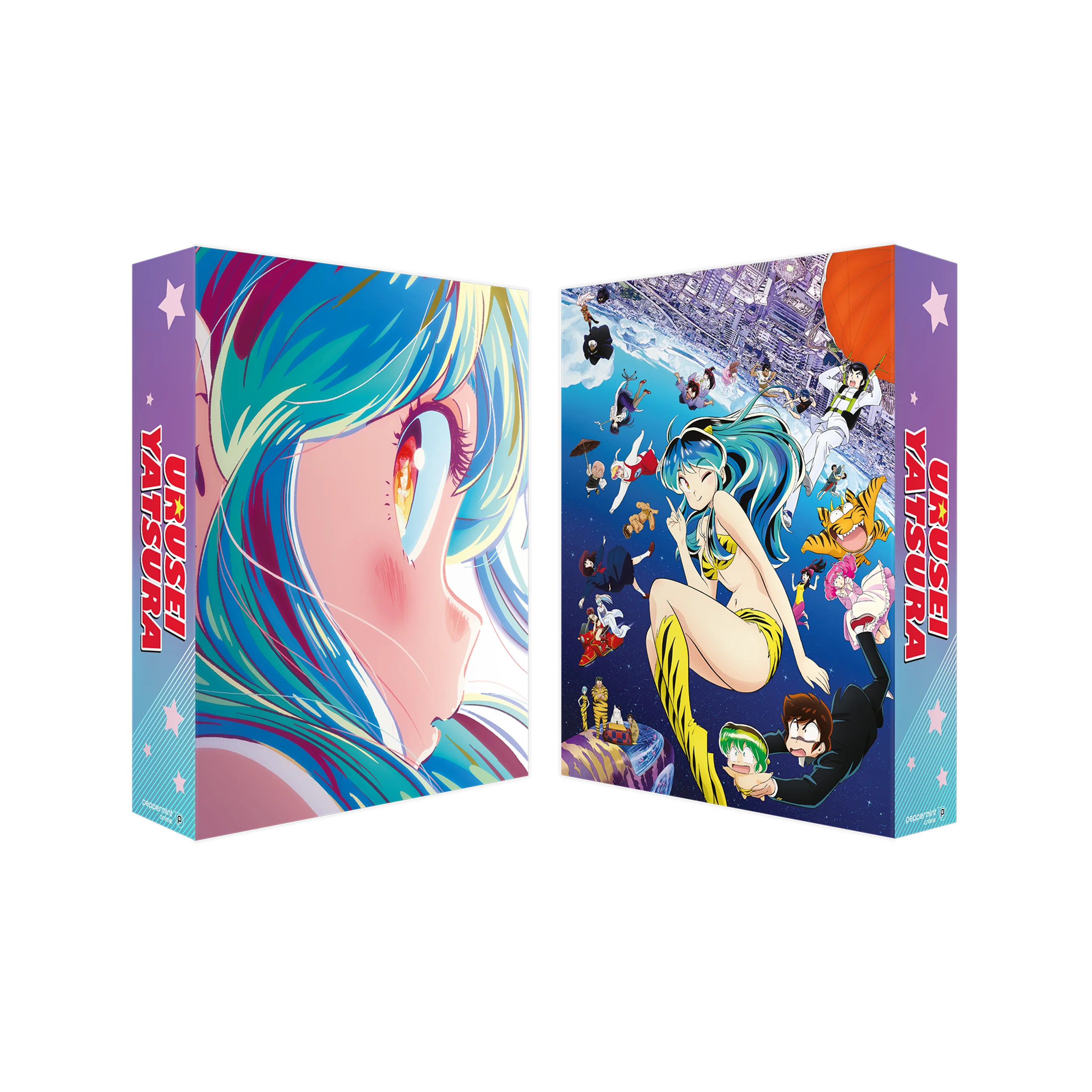 Urusei Yatsura Vol. 4 Blu-ray Box-Set mit blauer Anime-Figur und Sternen