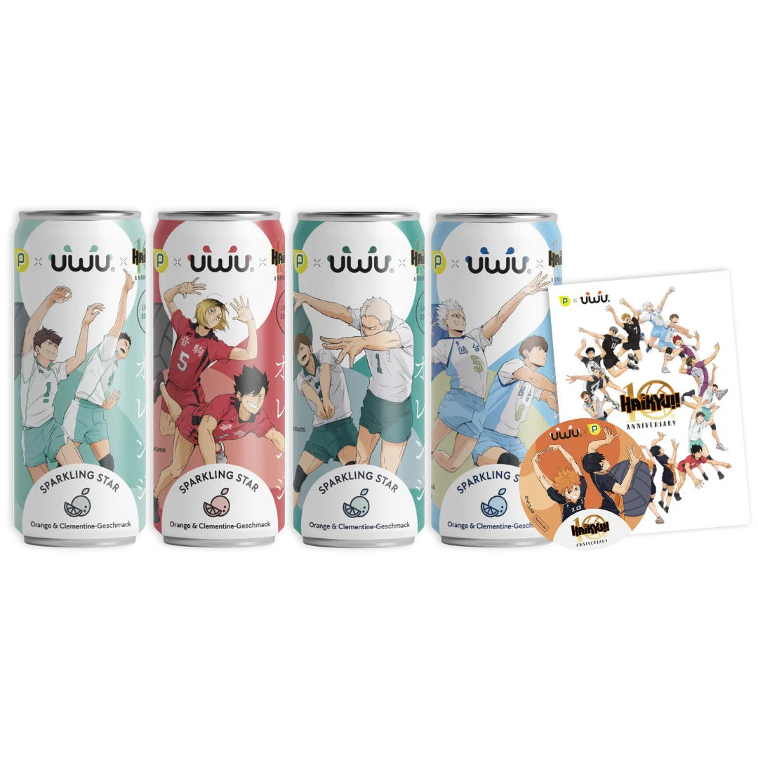 UWU x HAIKYU!! 10th Anniversary - Erfrischungsgetränk - Sparkling Star (Orangen- und Clementinen) - 12er Tray - PACK B