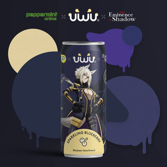 UWU x [The Eminence in Shadow] - Erfrischungsgetränk - Sparkling Blueberry - 12er Tray - Pack B